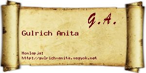 Gulrich Anita névjegykártya